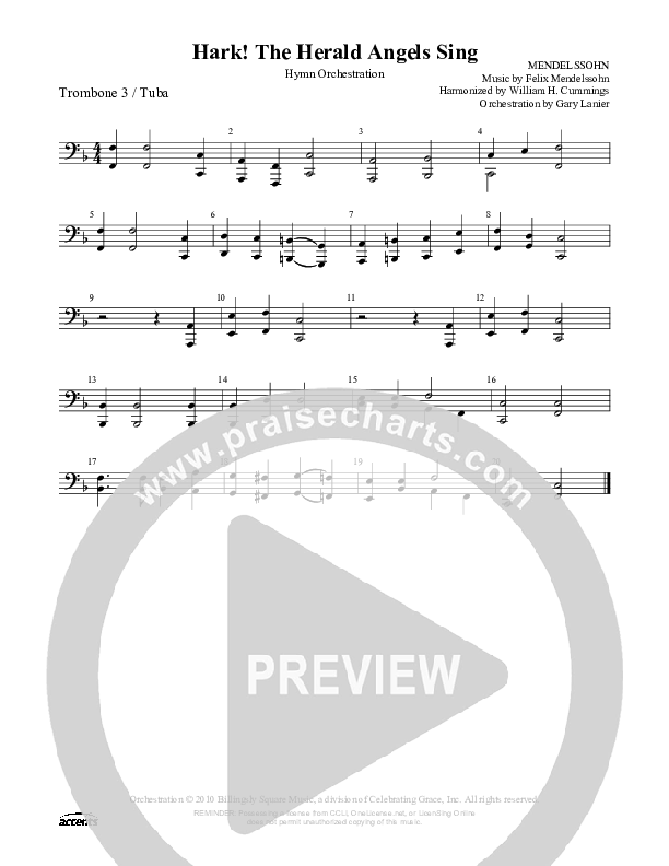 Hark The Herald Angels Sing  Trombone 3/Tuba ()
