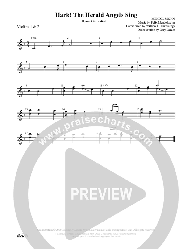 Hark The Herald Angels Sing  Violin 1/2 ()