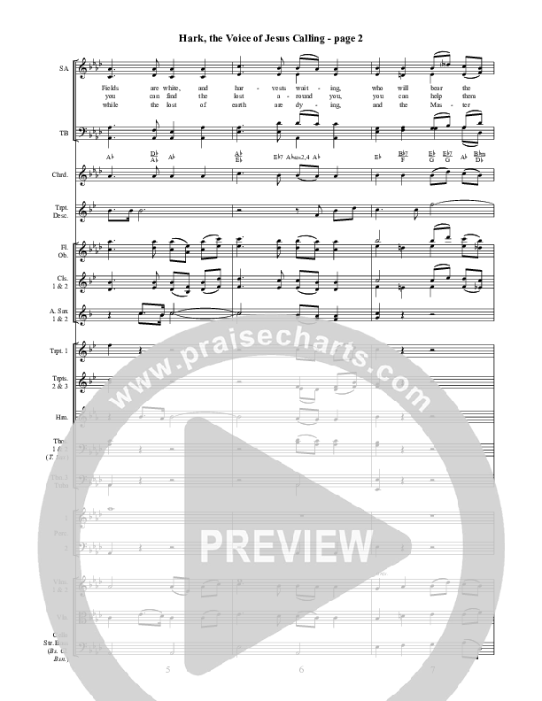 Hark The Voice Of Jesus Calling Conductor's Score ()