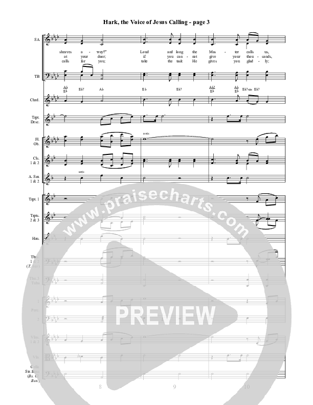 Hark The Voice Of Jesus Calling Conductor's Score ()