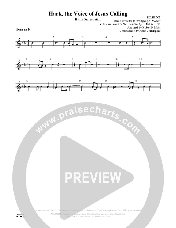 Hark The Voice Of Jesus Calling French Horn ()