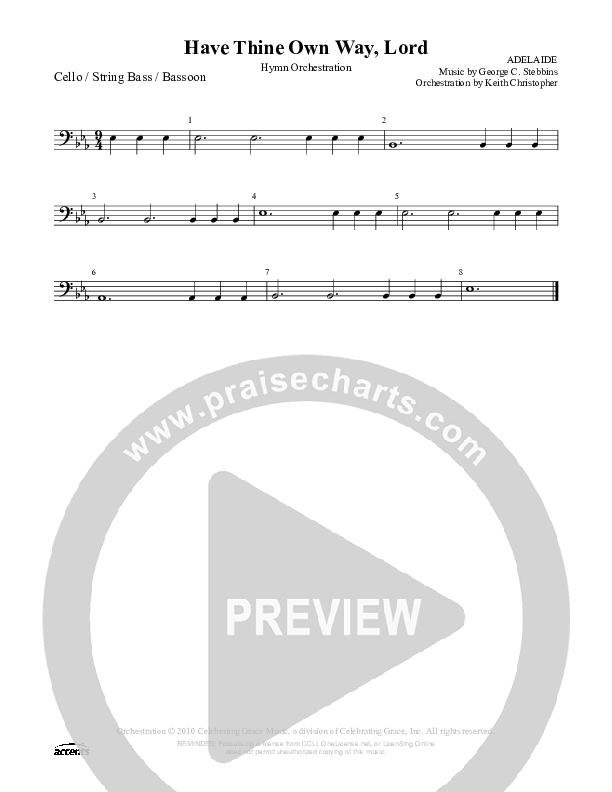 Have Thine Own Way Lord Cello/Bass ()