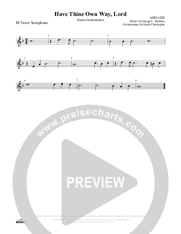 Have Thine Own Way Lord Tenor Sax 2 ()