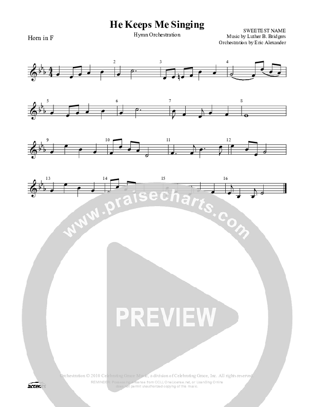 He Keeps Me Singing French Horn ()