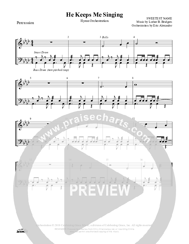 He Keeps Me Singing Percussion ()