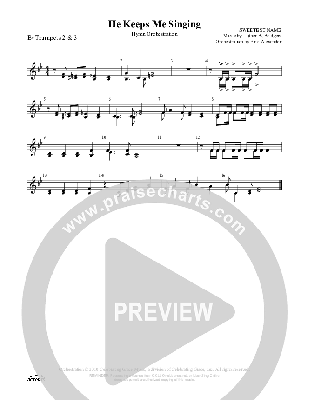 He Keeps Me Singing Trumpet 2/3 ()