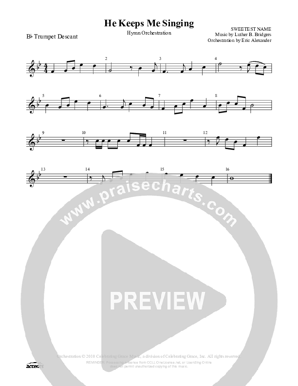 He Keeps Me Singing Trumpet ()