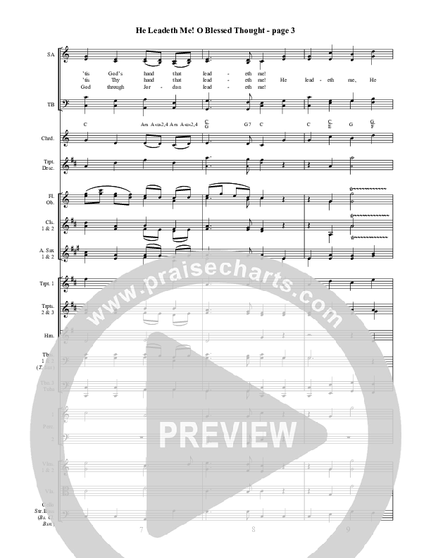 He Leadeth Me O Blessed Thought Conductor's Score ()