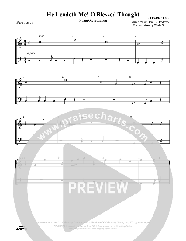 He Leadeth Me O Blessed Thought Percussion ()