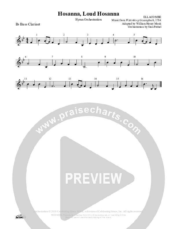 Hosanna Loud Hosanna Bass Clarinet (Celebrating Grace)