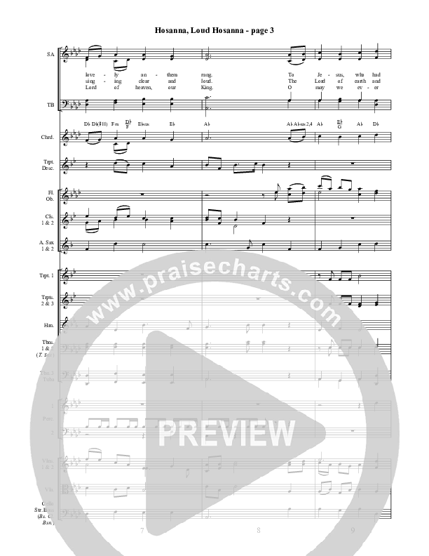 Hosanna Loud Hosanna Conductor's Score (Celebrating Grace)