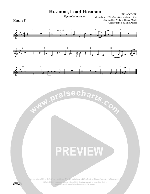 Hosanna Loud Hosanna French Horn (Celebrating Grace)