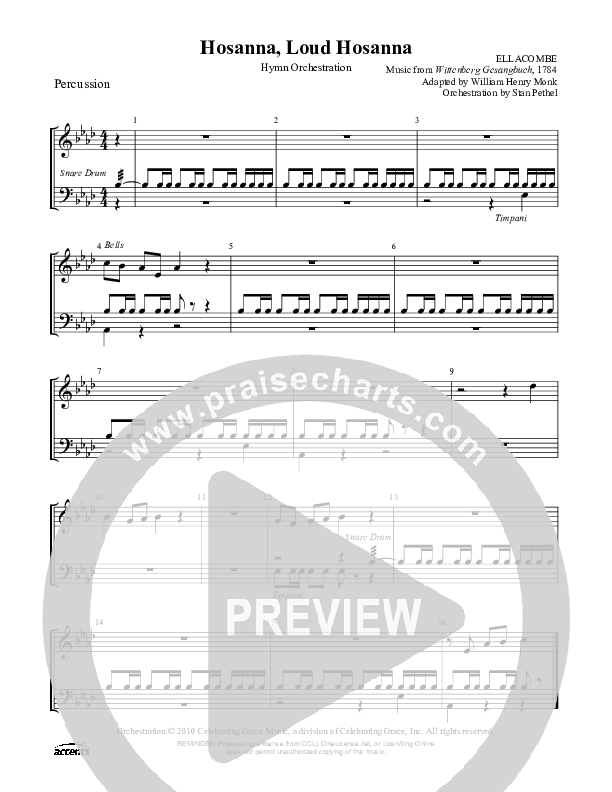 Hosanna Loud Hosanna Percussion (Celebrating Grace)