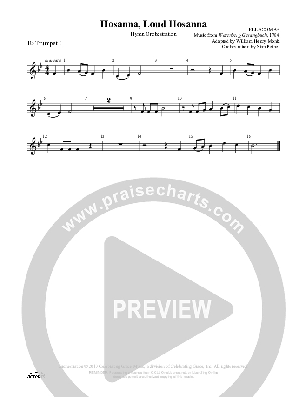 Hosanna Loud Hosanna Trumpet 1 (Celebrating Grace)