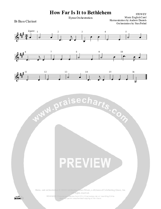 How Far Is It To Bethlehem Bass Clarinet ()
