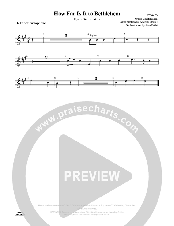 How Far Is It To Bethlehem Tenor Sax 2 ()