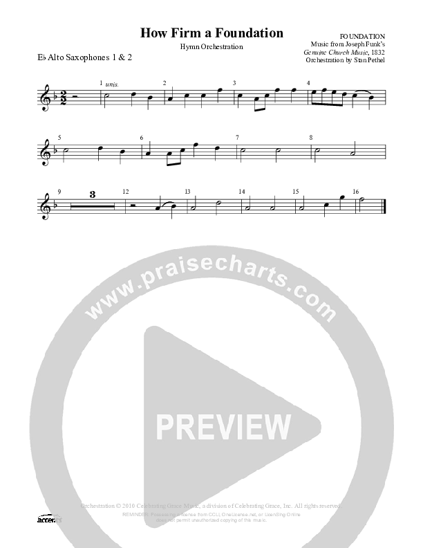 How Firm A Foundation Alto Sax ()