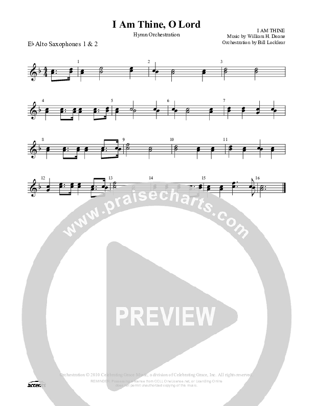 I Am Thine O Lord Alto Sax ()