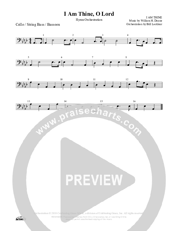 I Am Thine O Lord Cello/Bass ()
