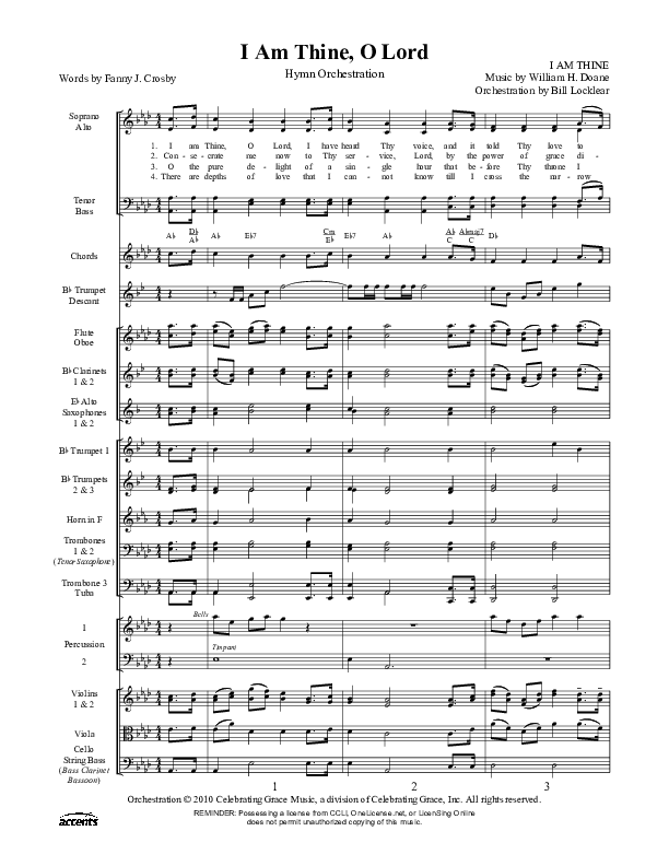 I Am Thine O Lord Orchestration ()