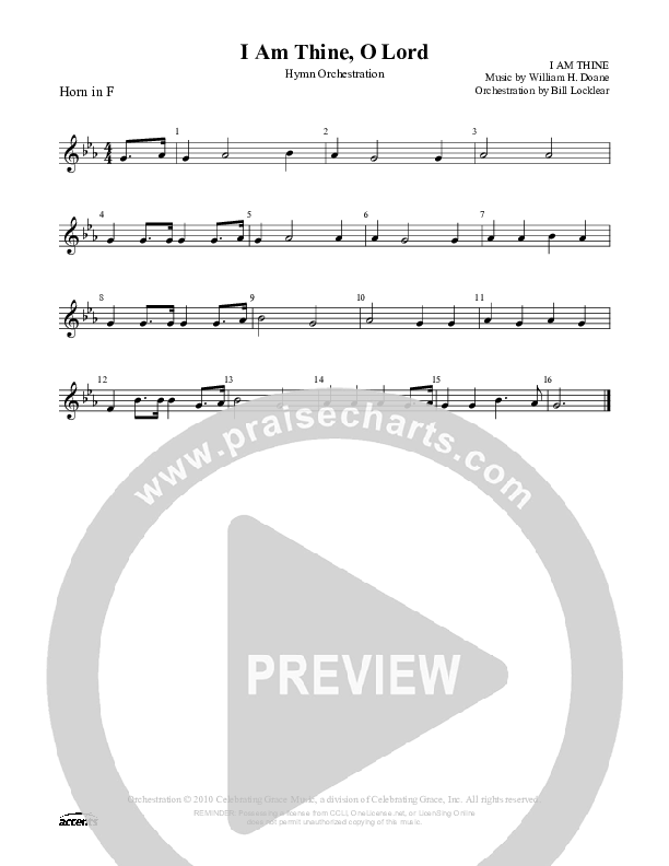 I Am Thine O Lord French Horn ()