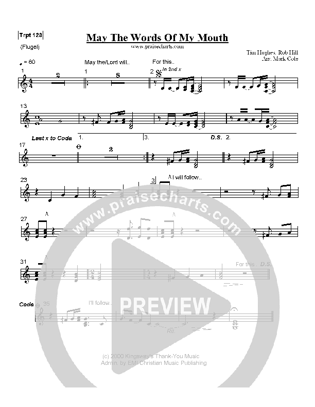 May The Words Of My Mouth Trumpet 1/2/3 (Tim Hughes)