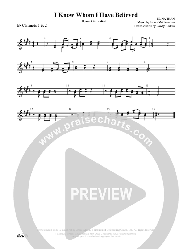 I Know Whom I Have Believed Clarinet 1/2 ()