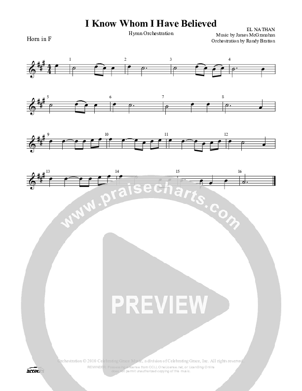 I Know Whom I Have Believed French Horn ()