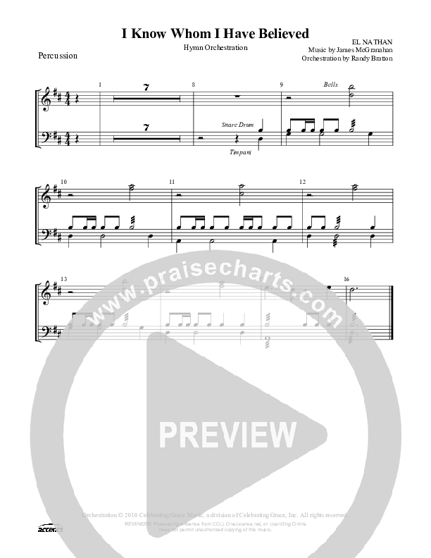 I Know Whom I Have Believed Percussion ()