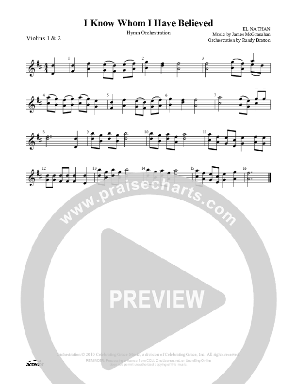 I Know Whom I Have Believed Violin 1/2 ()