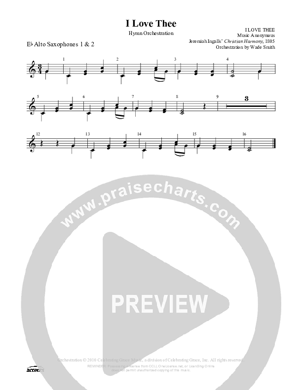 I Love Thee Alto Sax 1/2 ()