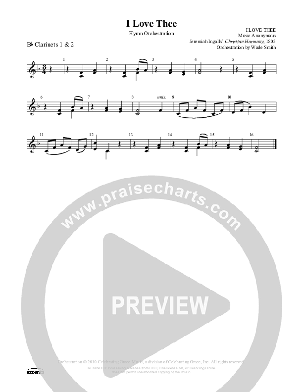 I Love Thee Clarinet 1/2 ()