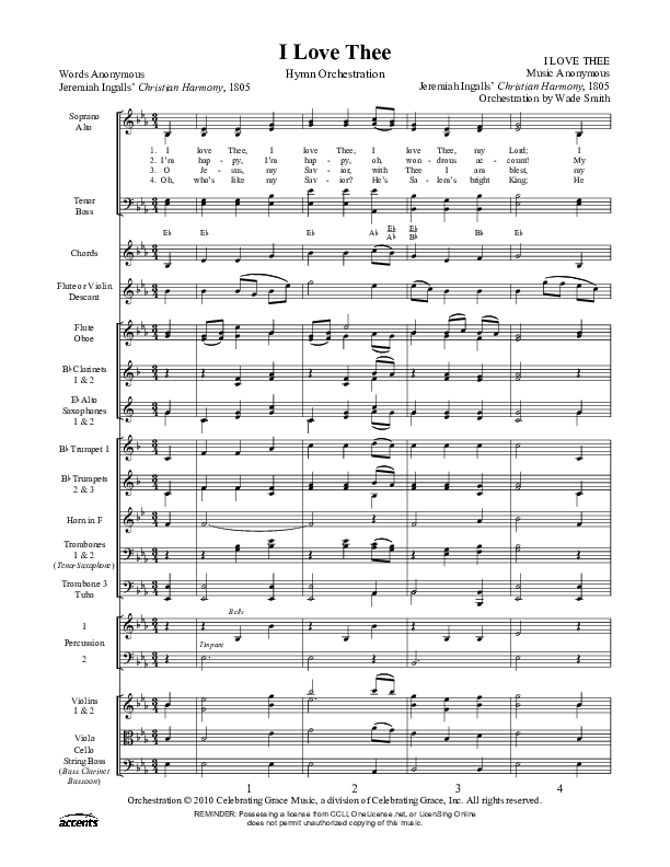 I Love Thee Orchestration ()