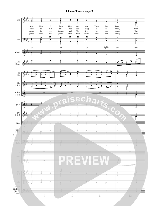 I Love Thee Conductor's Score ()