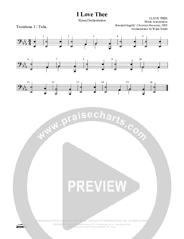 I Love Thee Trombone 3/Tuba ()