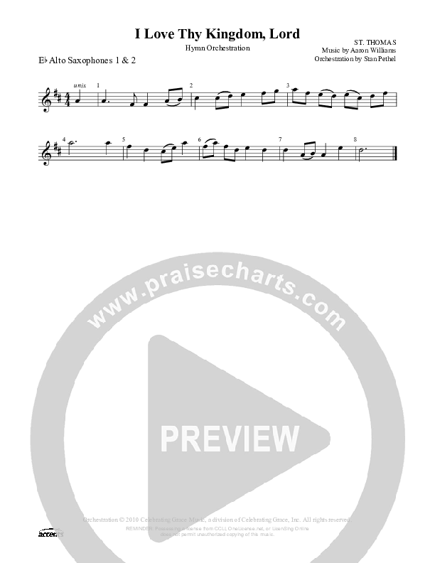 I Love Thy Kingdom Lord Alto Sax 1/2 ()