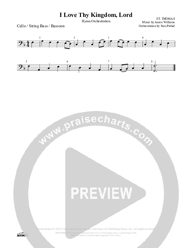 I Love Thy Kingdom Lord Cello/Bass ()