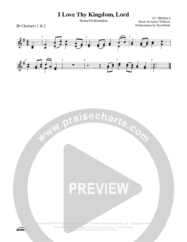 I Love Thy Kingdom Lord Clarinet 1/2 ()