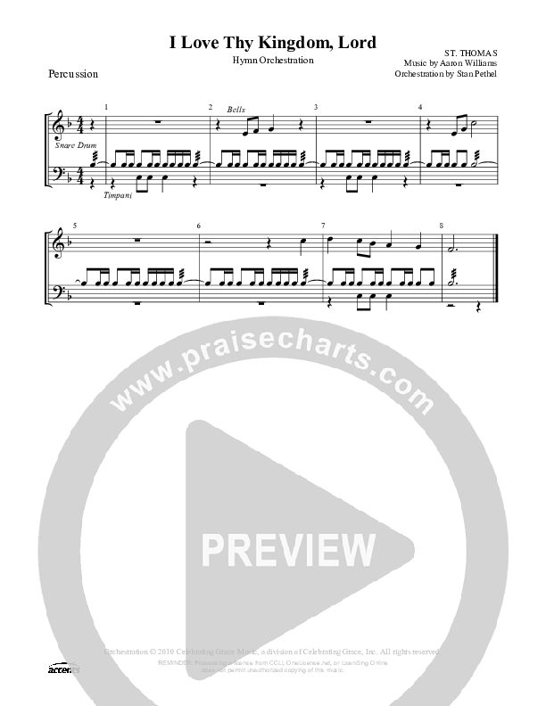 I Love Thy Kingdom Lord Percussion ()