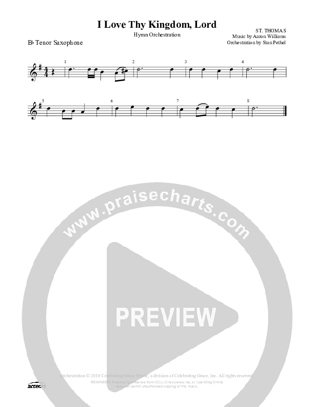 I Love Thy Kingdom Lord Tenor Sax 2 ()