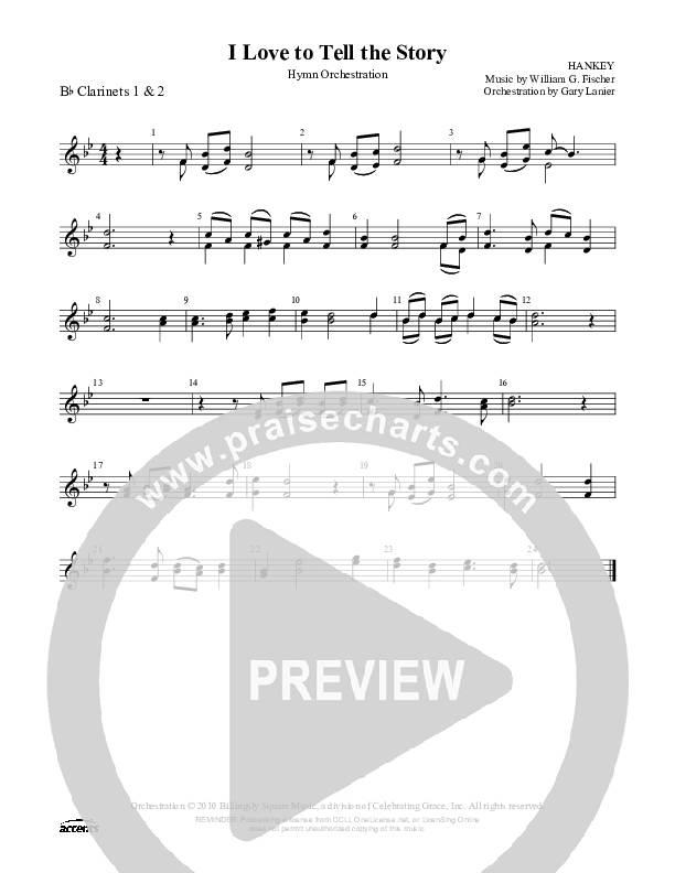 I Love To Tell The Story Clarinet 1/2 ()