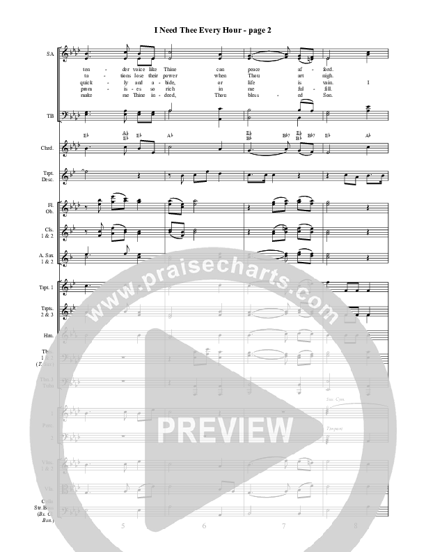 I Need Thee Every Hour Orchestration ()