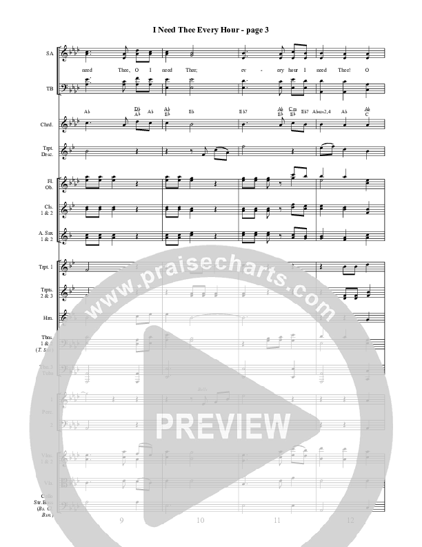 I Need Thee Every Hour Conductor's Score ()