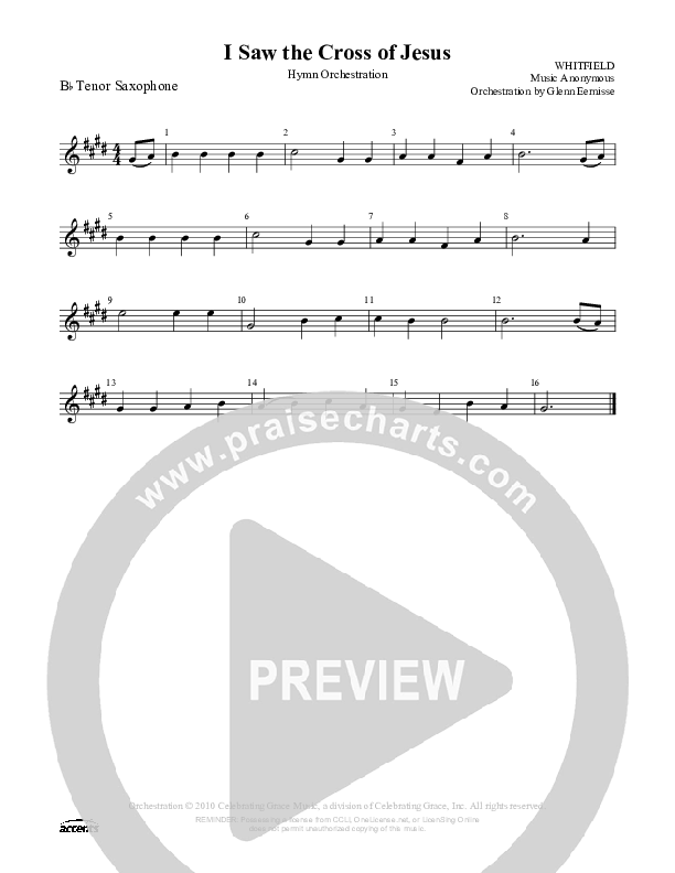 I Saw The Cross Of Jesus Tenor Sax 2 ()