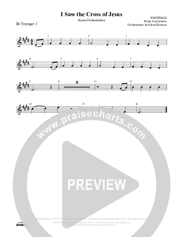 I Saw The Cross Of Jesus Trumpet 1 ()