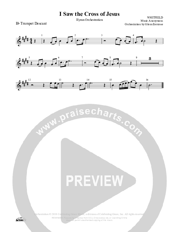 I Saw The Cross Of Jesus Trumpet ()