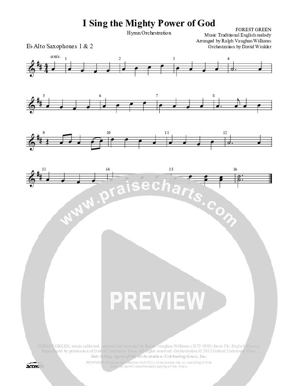 I Sing The Mighty Power Of God Alto Sax 1/2 ()