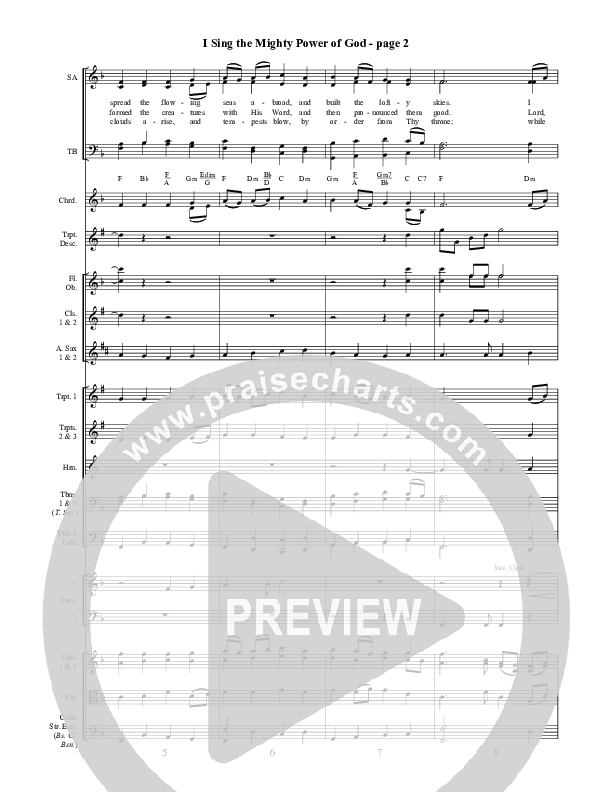 I Sing The Mighty Power Of God Conductor's Score ()