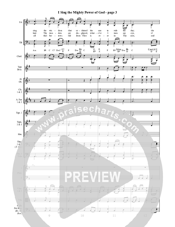 I Sing The Mighty Power Of God Conductor's Score ()