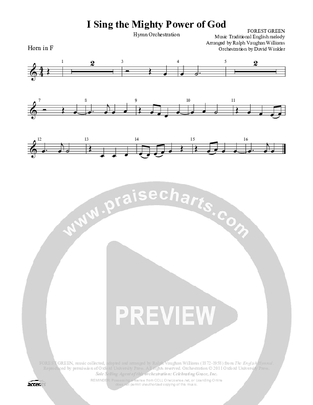 I Sing The Mighty Power Of God French Horn ()